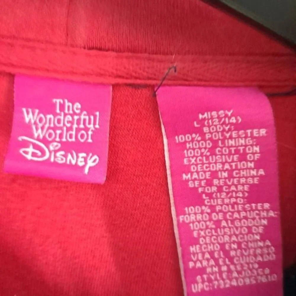 DISNEY Micky Mouse Full‎ Zip Hooded Sweatshirt  Size L
